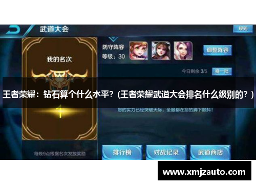 王者荣耀：钻石算个什么水平？(王者荣耀武道大会排名什么级别的？)